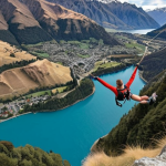 **Adventurous Aries in Queenstown:** Bungee jumping over stunning landscapes in Queenstown, New Zealand, embodying the daring spirit of Aries.